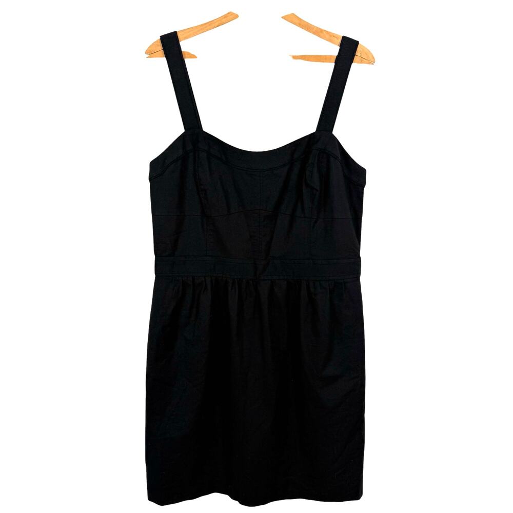 Ann Taylor Loft Black Dress 12 Mini Sleeveless Travel Vacation Resort Western